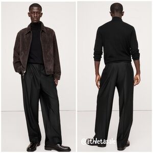 NWT Banana Republic Signature Italian Hopsack Wide-Leg Pant | Black